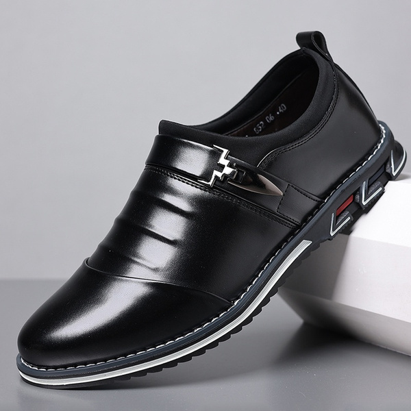 Fashion Men Business Leather Shoes Men's Comfortable Soft Formal Shoes ...