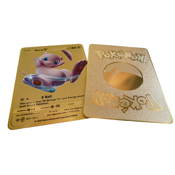 Mew V Gold Metal Pokemon Card