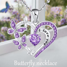 925 sterling silver necklace, butterfly, Fashion, Love