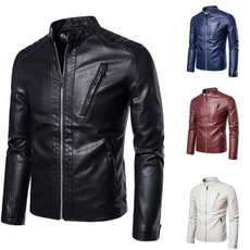 Fashion, PU, leather, Coat