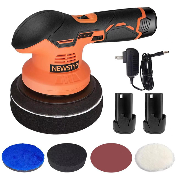 NEWSTYP Cordless Car Buffer Polisher with 2Pcs 12V 2.0Ah Lithium ...