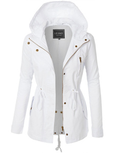 Plus Size, hoodedjacket, Long Sleeve, solid color