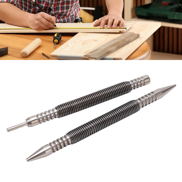 2pcs Hinge Pin Punch Set Spring Loaded Design Carbon Steel Material