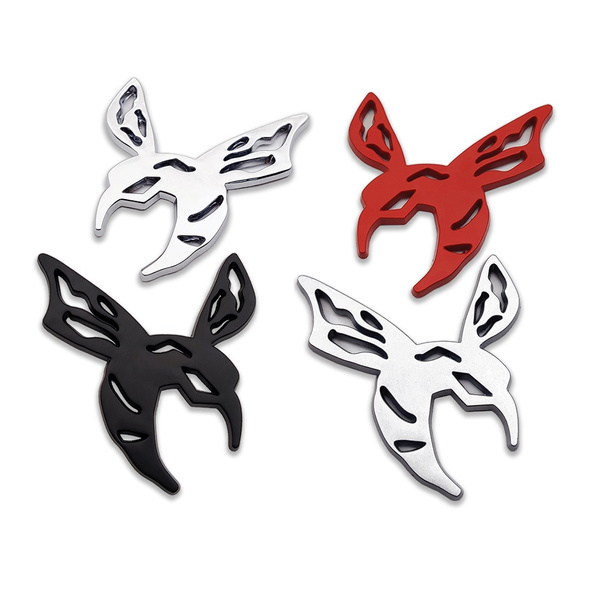 Pair Metal Bee Logo Car Emblem Premium 3D Side Fender Badge Wasp