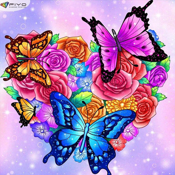 Flower & Butterfly Diy 5D Diamond Painting Art Craft Kit