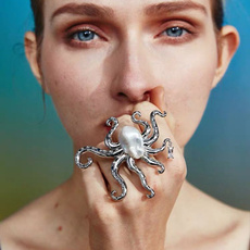 Funny, Cocktail, Jewelry, octopusring