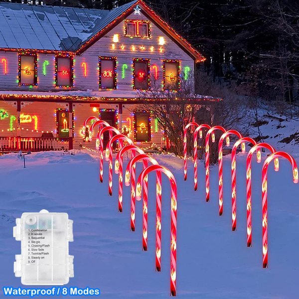 Christmas Candy Cane Pathway Lights - 26 Peppermint Lollipop Outdoor Markers, UL Listed