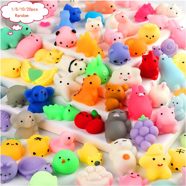 Random 1/5/10/20pcs Mochi Squishy Toys, Mini Kawaii Squishy Fidget Toys ...