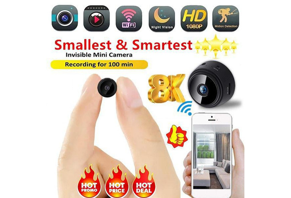 Upgraded Mini Spy Camera 1080P Hidden Camera V2.0 - Portable  Small HD Nanny Cam with Night Vision & Motion Detection - New Software - Hidden  Spy Cam - Indoor Security