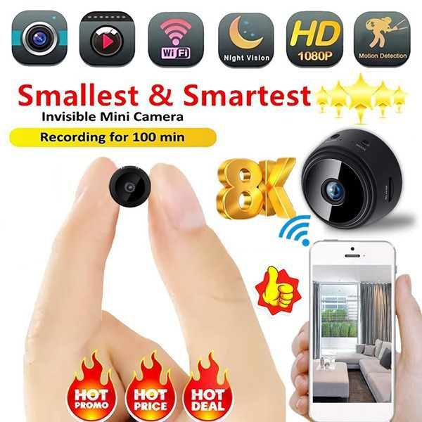 Mini Camera Camera with Video 1080P Small Portable Nanny Cam with Phone  App, Motion Detection, Night Vision for Indoor Outdoor Small Camera 