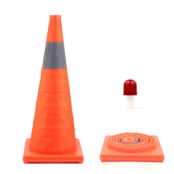 Portable Safety Cone 18 Inch-4 Pack Collapsible Traffic Cone Pop Up Reflective Construction Cones With 2 Driving Training Cones