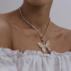 butterfly, collardemujer, Bling, Chain