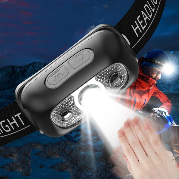 Mini Rechargeable Powerful Sensor Headlamp Fishing Camping USB Head  Flashlight COB LED Head Light Torch Headlights Front Lantern