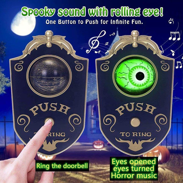 Halloween Doorbell With LED Rotating One Eyed Eyeball Creepy Sounds