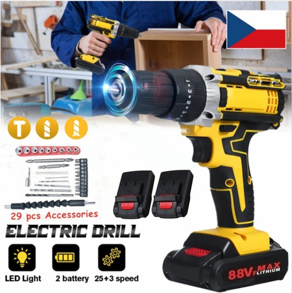 25+3 Speed Torque Adjustable Electric Cordless Compact Hammer Drill
