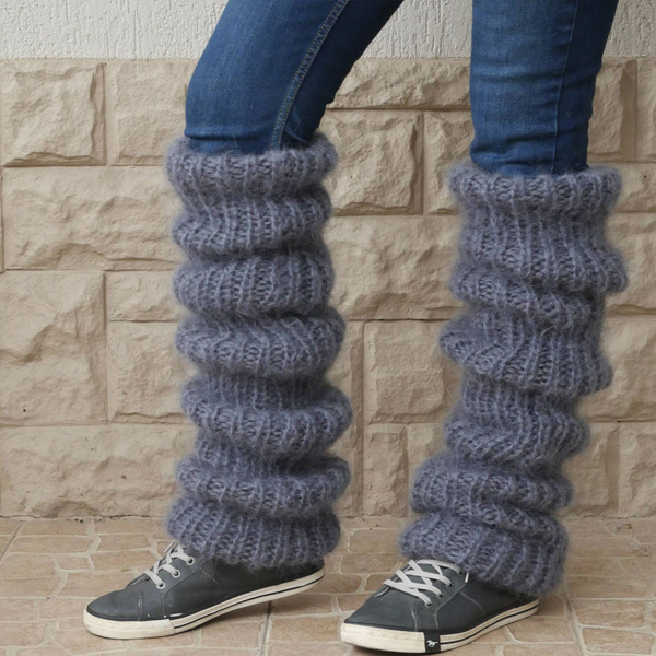 Women Wool Solid Color Thermal Leg Warmers Knitted Long Socks Warm