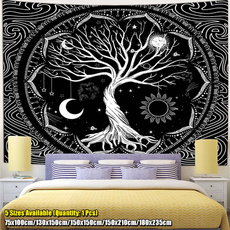 blackandwhitetapestry, Decor, Wall Art, Tree