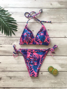 bathing suit, tropicalplant, Bikinis Set, leaf