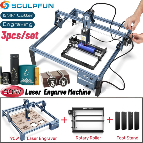 Sculpfun S9 Laser Engraver+rotary Roller, 90w Effect High Precision Cnc 