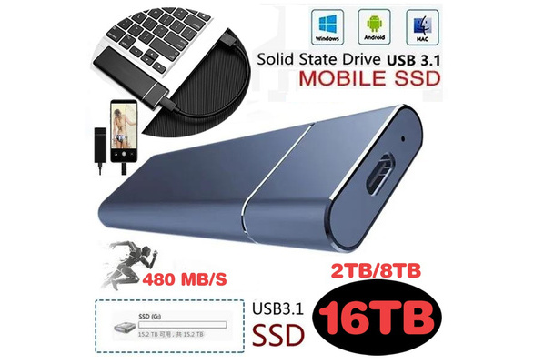 Type C 16tb Ssd External Hard Drive USB C Aluminum Hard Drive