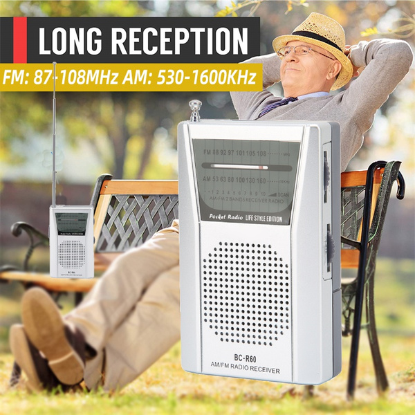 Portable Radio AM/FM, 2AA Battery Operated Small Radio With Long Range ...