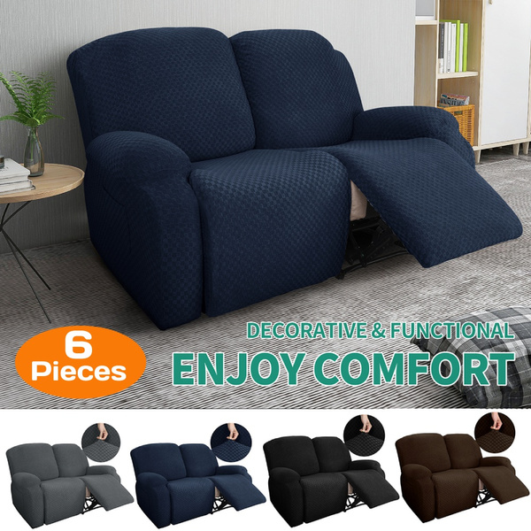 Stretch Recliner Loveseat Slipcover, 6 Pieces Dual Recliner Sofa Covers
