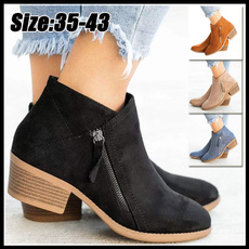 ankle boots, fashion women, Plus Size, Suede