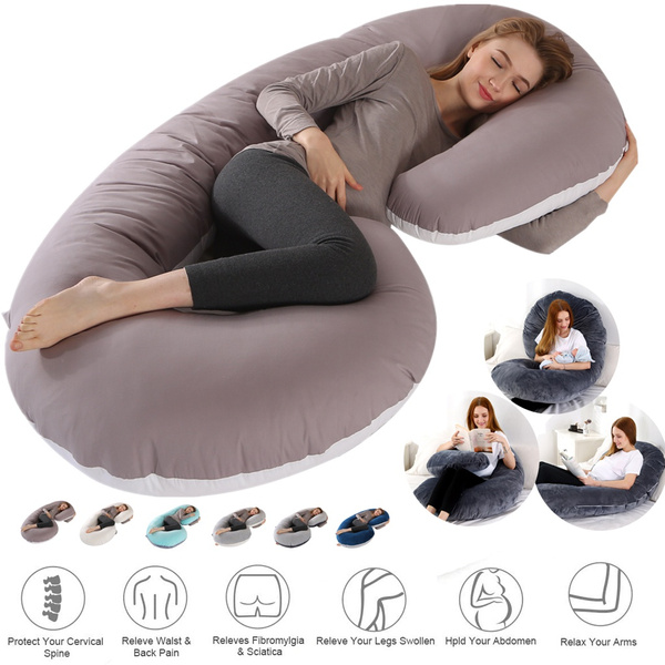 140x70cm C Shape Pregnancy Pillow Optional Maternity Belly Contoured