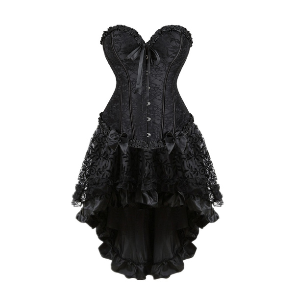 Sexy Women Showgirl Costume Waist Training Corset Dress Victorian Style ...