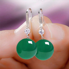 Sterling, DIAMOND, Pearl Earrings, wedding earrings