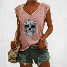 Summer, Vest, Fashion, skullprint