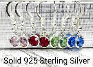 Sterling, Hoop Earring, Gemstone Earrings, Colorful