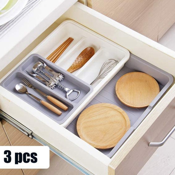 Expandable Cutlery Storage Tray Compartment Tidy Drawer Utensil