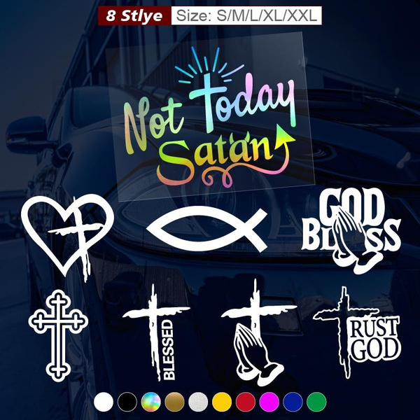 1PC Jesus Cross Waterproof Car Stickers Jesus Faith Love God Christian