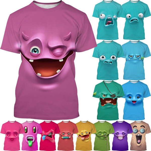 Funny Cool Cartoon Monster Big Face Anime Kids T-Shirt for Sale