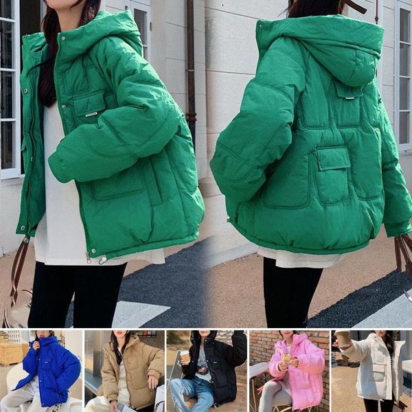 Winter New Women's Cotton Clothing Fashion Short Hooded Bread Clothes Down  Jacket Casual Women Thickened Warm Cotton Clothing Plus Size S-3XL