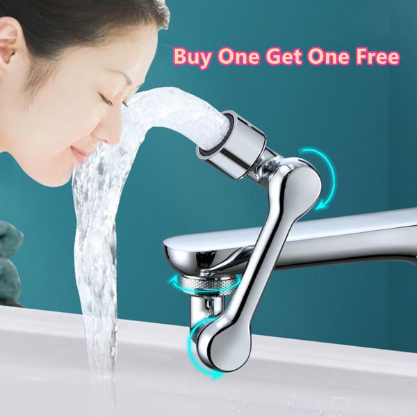 (Buy One Get One Free) 1080 Degree Rotatable Extension Faucet Sprayer Head Universal Bathroom ...