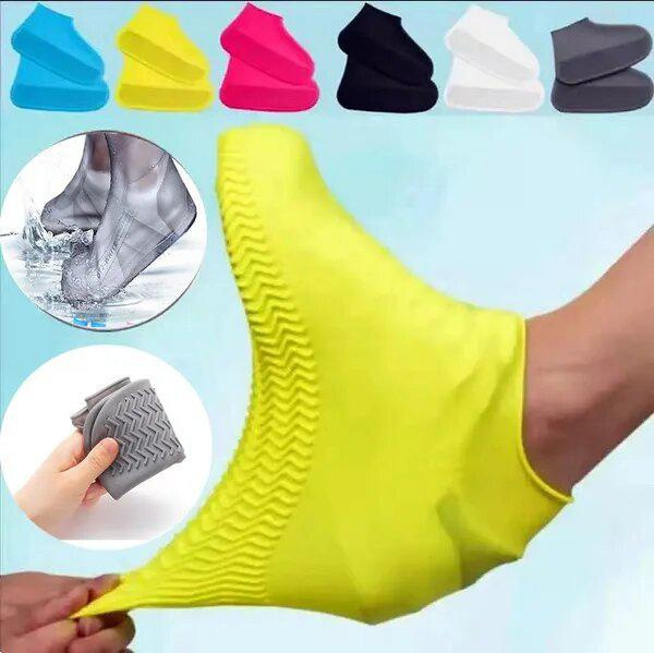1 Pair Reusable Silicone Shoe Cover S/M/L Waterproof Rain Shoes Covers ...