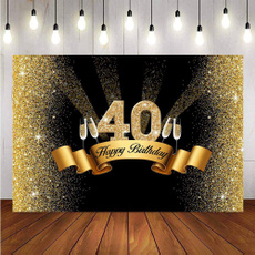 golden, 40thbackdrop, partybanner, gold