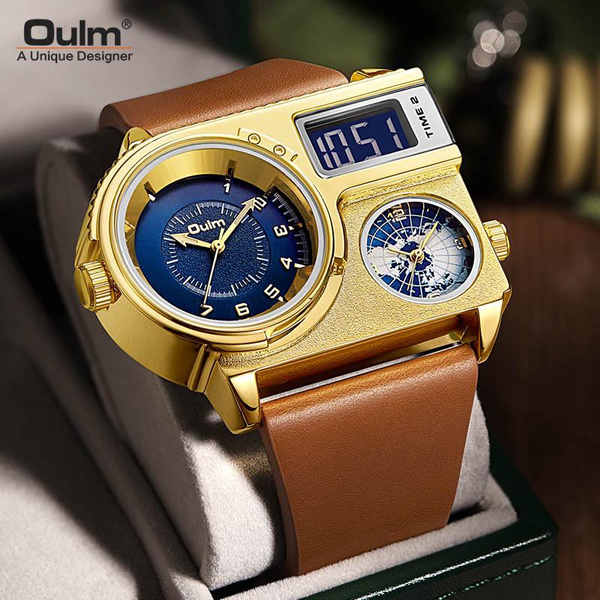 Buy Oulm Three Time Display Quartz Mens Military Army Sport Wrist Watch  White Online at Lowest Price Ever in India | Check Reviews & Ratings - Shop  The World