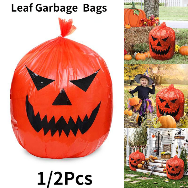 1/2Pcs Halloween Large Pumpkin Leaf Bags For Home Lawn Decorations ...