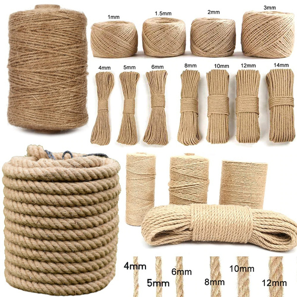 Natural Jute Twine Arts and Crafts Jute Rope Heavy Duty Packing String for  Gifts, DIY Crafts, Bundling, Decoration, Gardening and Recycling