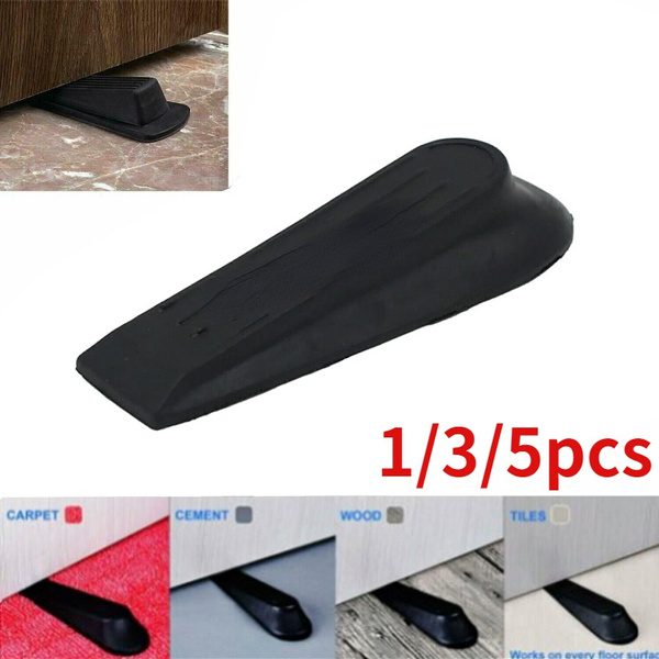 1/3/5 Piece Door Stop Wedge Wedge Rubber Home Office Black Rubber Door