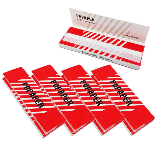 Red Razor 50 Booklets 5 Booklets POPAPER 70*36mm Classic Red Natural Gum Normal Size Rolling ...