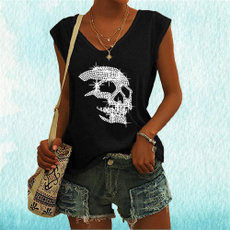 Summer, Vest, Fashion, skullprint