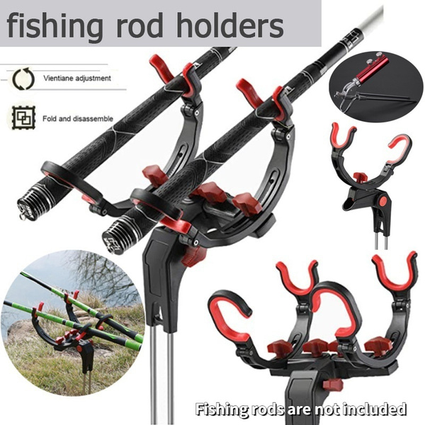 2 Type Rod Stand Rod Holder for Bank Fishing 360 Degree Adjustable Fishing  Pole Holder Red