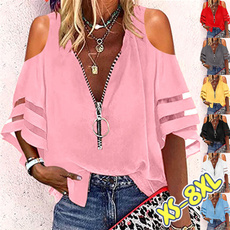 blouse, off shoulder top, Plus Size, chiffon