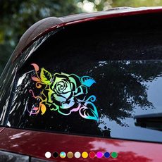 Beautiful, Car Sticker, Flowers, Laser