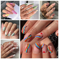nail decoration, rainbow, Fashion, nail tips