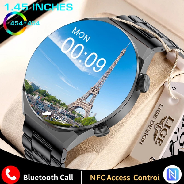 2023 New LIGE 454*454 HD Big Screen Smart Watch Men NFC Wireless charger  IP68 Waterproof Smartwatch Bluetooth call Business Gift Watch